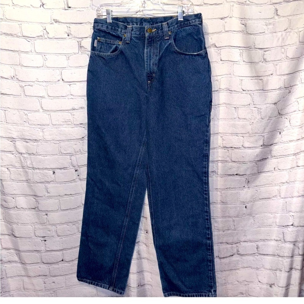 Carhartt Denim Relaxed Fit Size 32x32 Work Jeans Men’s Dark Wash Durable Quality
